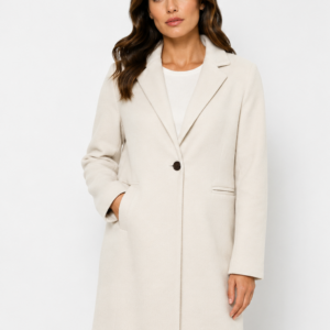 Cappotto donna bianco a un bottone fronte