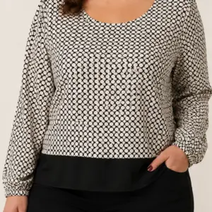 Camicetta curvy a fantasia - fronte