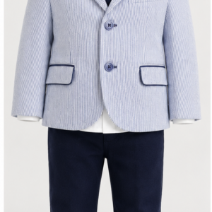 Completo neonato Nazareno Gabrielli azzurro 4 pezzi fronte
