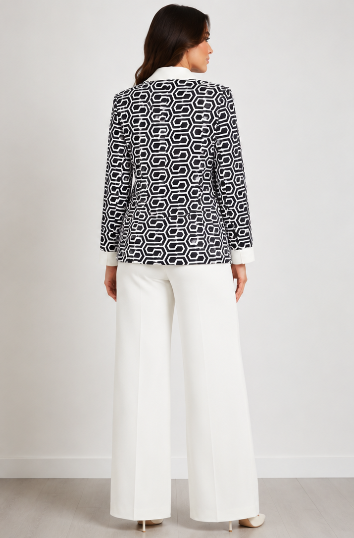 Tailleur Donna Bianco e Nero - retro