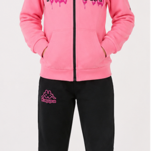 Tuta Kappa rosa e nero fronte