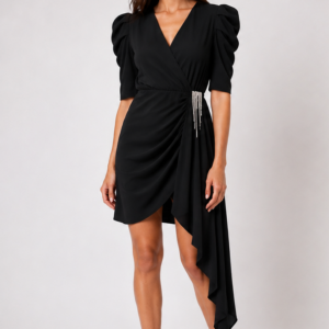 Vestito Artigli nero con strass e coda - fronte