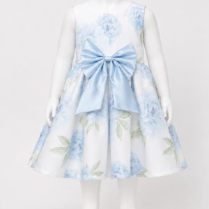 Vestito neonata celeste con fiocco