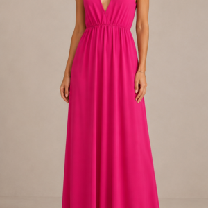 Vestito impero fucsia - fronte