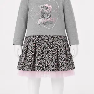 Vestito neonata Emporio grigio fronte